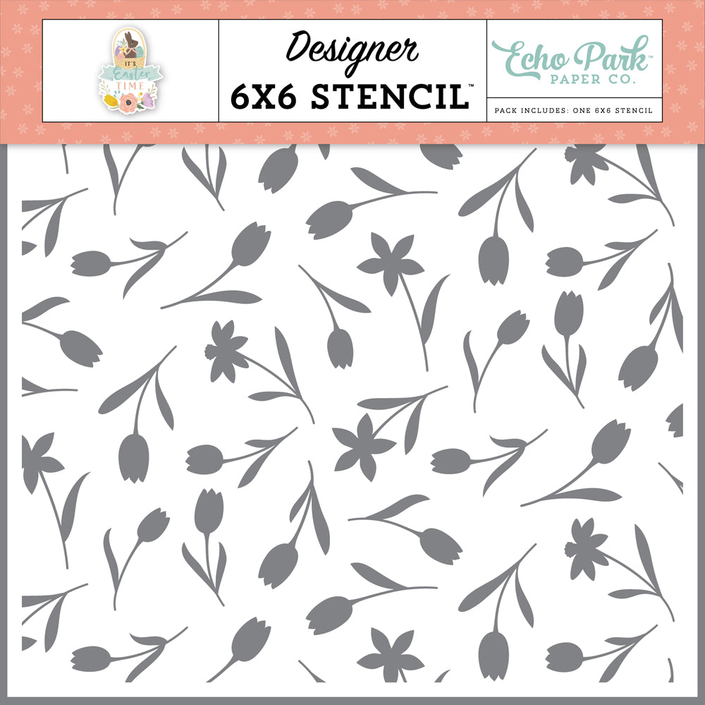 Springtime Stems Stencil, 6″ x 6″ – It’s Easter Time- Echo Park Online Hot Sale