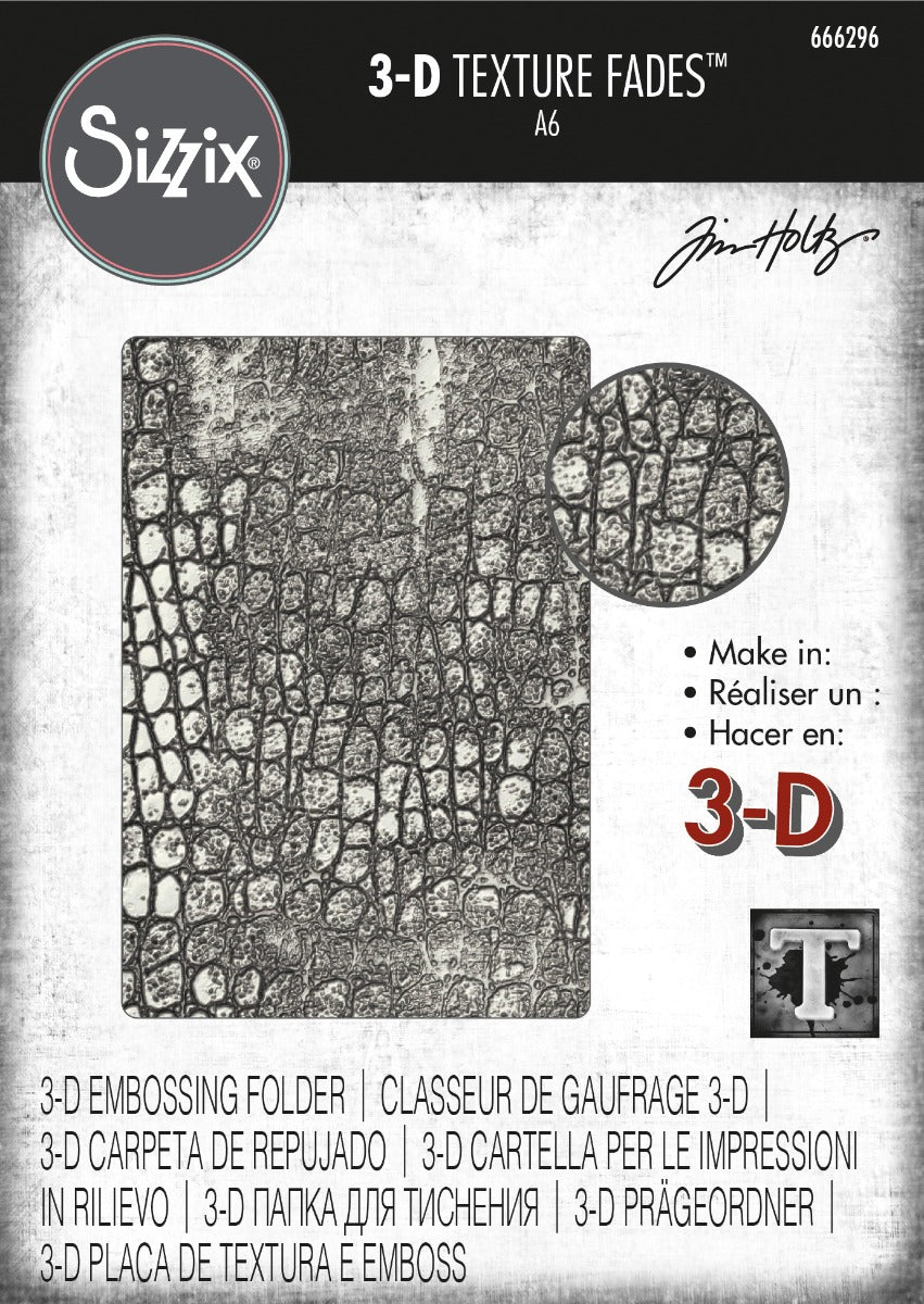 Reptile 3-D Texture Fades Emboss Folder -Tim Holtz- Sizzix on Sale