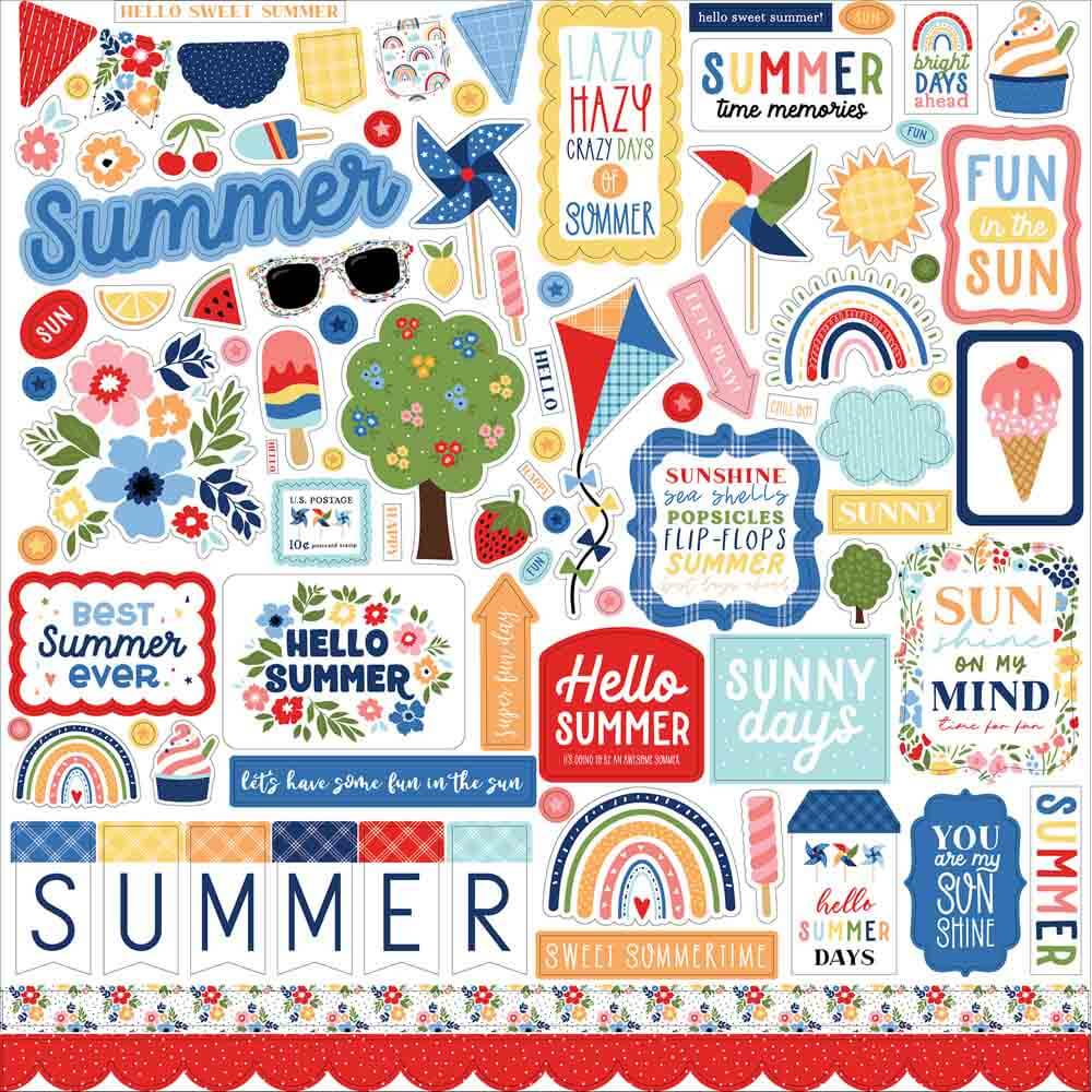 My Favorite Summer Element Stickers – Echo Park Discount