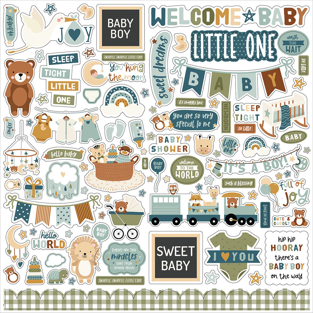 Special Delivery Baby Boy Element Stickers – Echo Park Discount