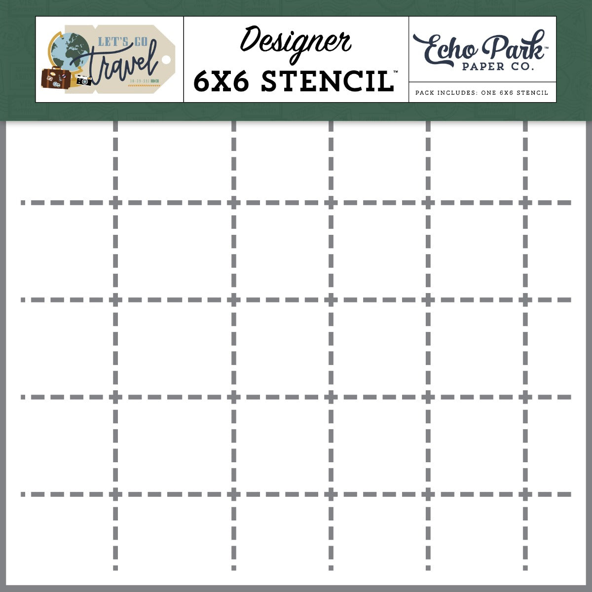 Route Lines Stencil, 6×6 – Let’s Go Travel Collection – Echo Park Sale