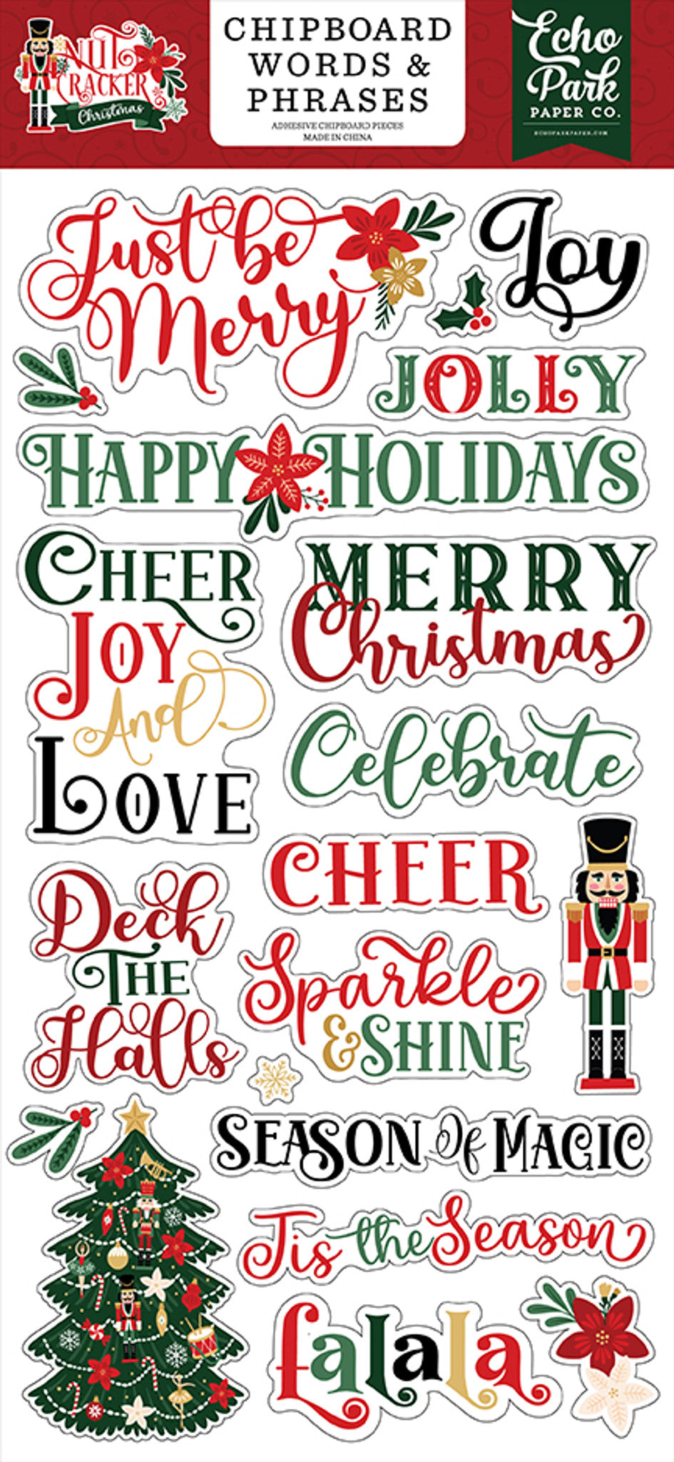 Nutcracker Christmas 6″ x 13″ Chipboard Word & Phrases – Echo Park Online Sale