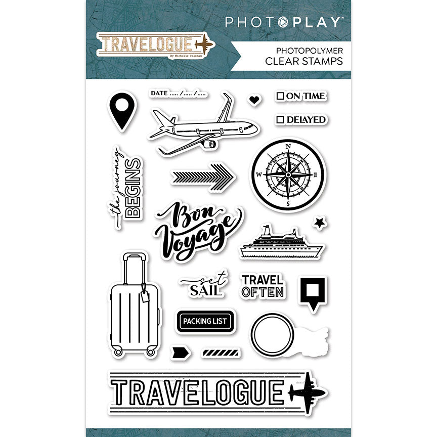 Photopolymer Clear Stamps- Travelogue Collection- Photo Play Supply