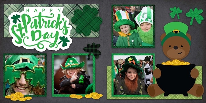 Lucky Bear Layout SVG Image File Download for St. Patrick’s Day Projects Sale