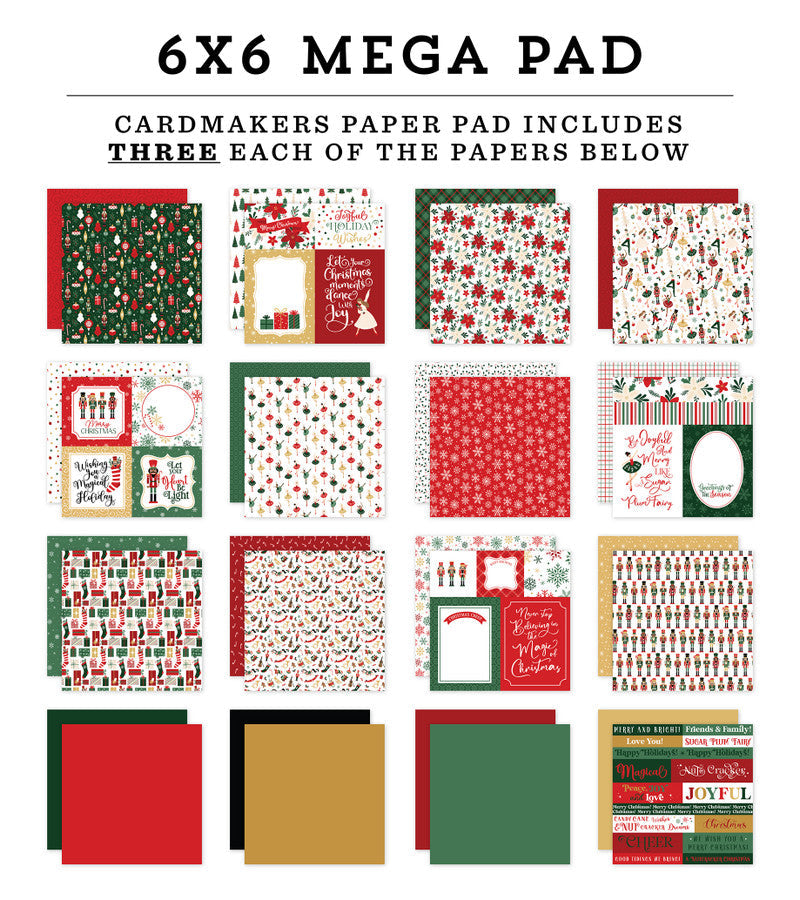 Nutcracker Christmas Cardmakers 6″ x 6″ Mega Pad – Echo Park Online