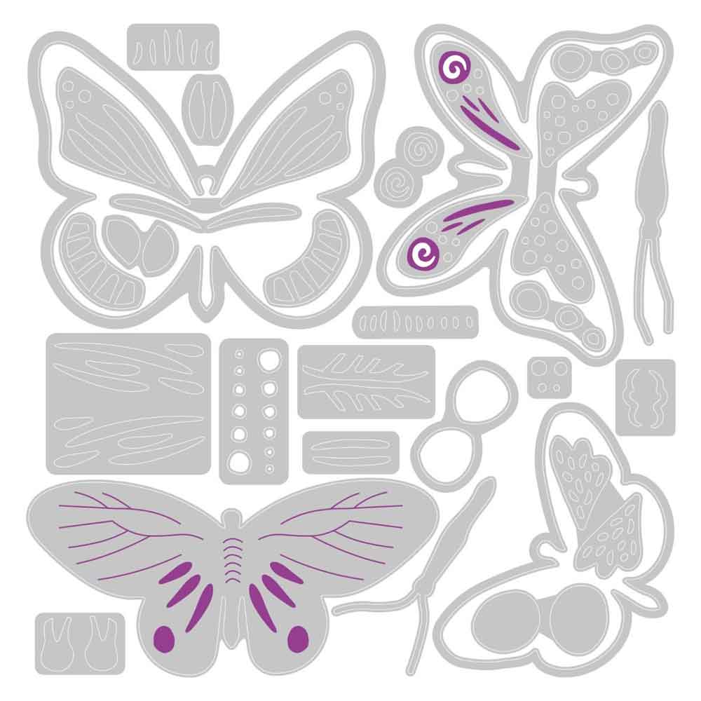 Patterned Butterflies Thinlits Die Set – Jenna Rushforth – Sizzix Sale