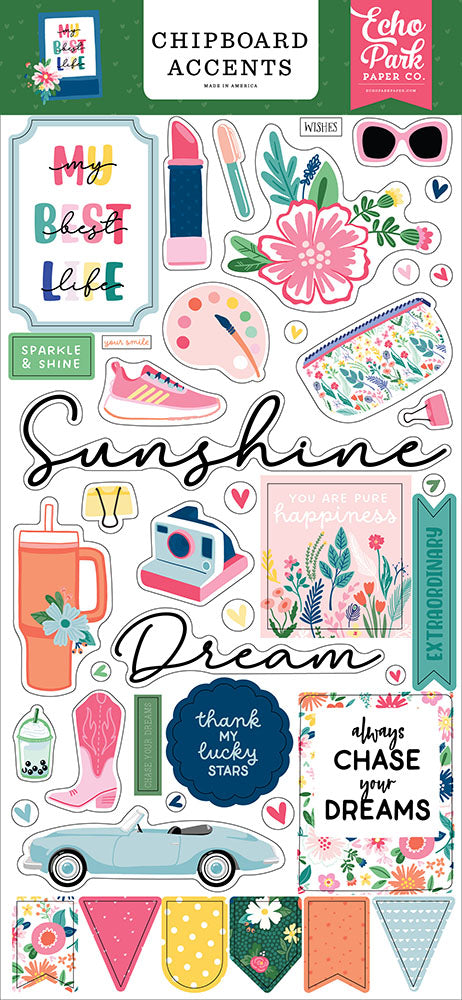 My Best Life 6″ x 13″ Chipboard Accents – Echo Park Online Hot Sale