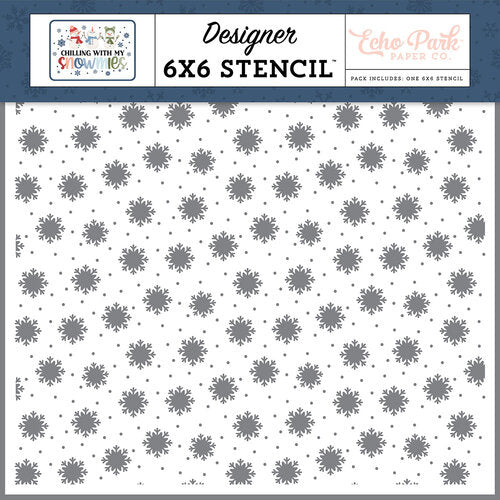 Snowy Winter Days Stencil – Chilling With My Snowmies – Echo Park Hot on Sale