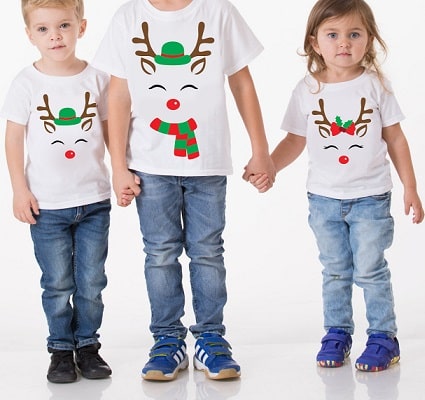 Reindeer Face T-Shirts SVG Image File Download for Christmas Projects on Sale