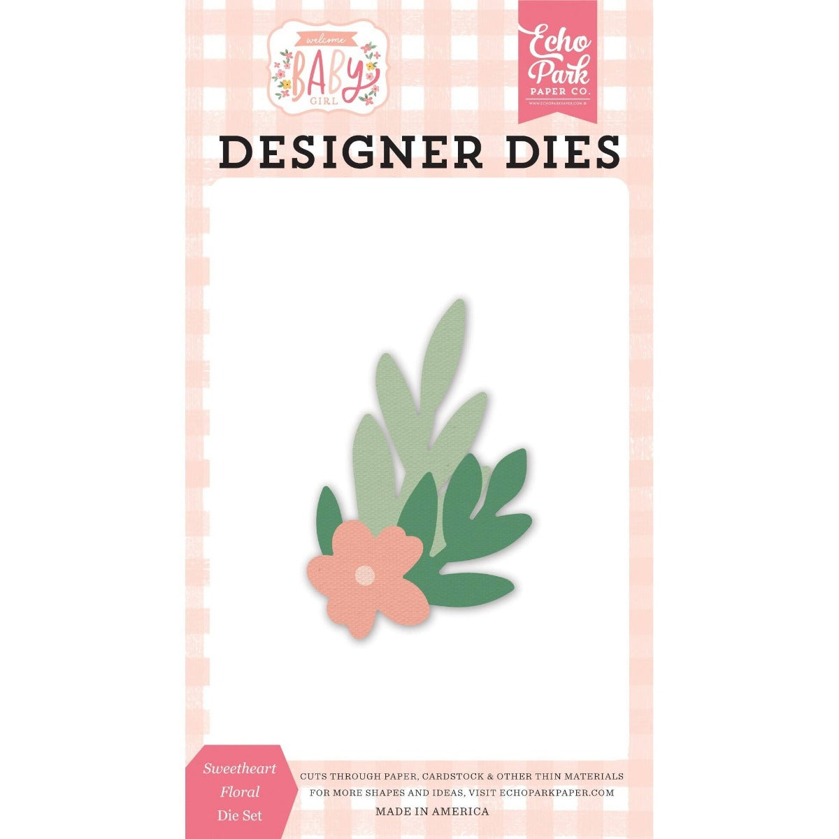 Sweetheart Floral Dies – Welcome Baby Girl – Echo Park on Sale