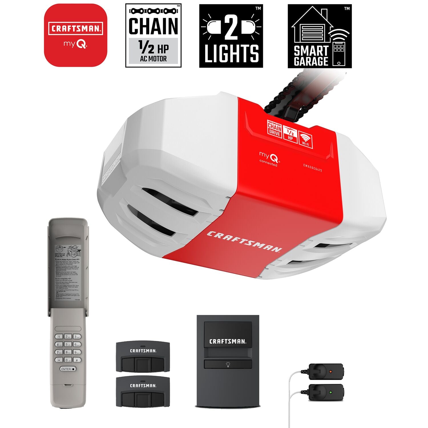 0.5-HP myQ Chain Drive Garage Door Opener Supply