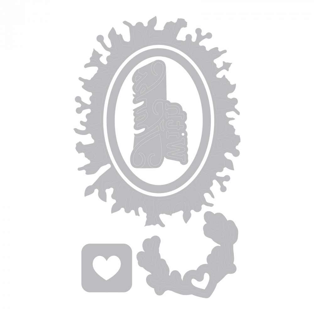 With Thanks & Frame Phrase – Thinlits Die Set – Sizzix Fashion