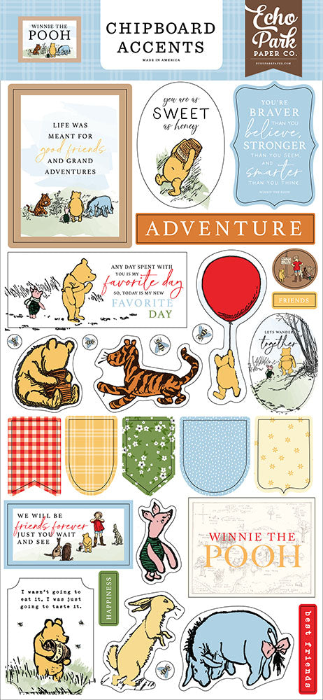 Winnie The Pooh Chipboards Accents – Echo Park Online Sale