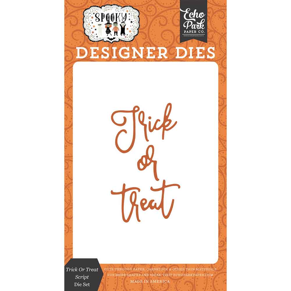 Trick Or Treat Script Die Set – Spooky – Echo Park Online Sale