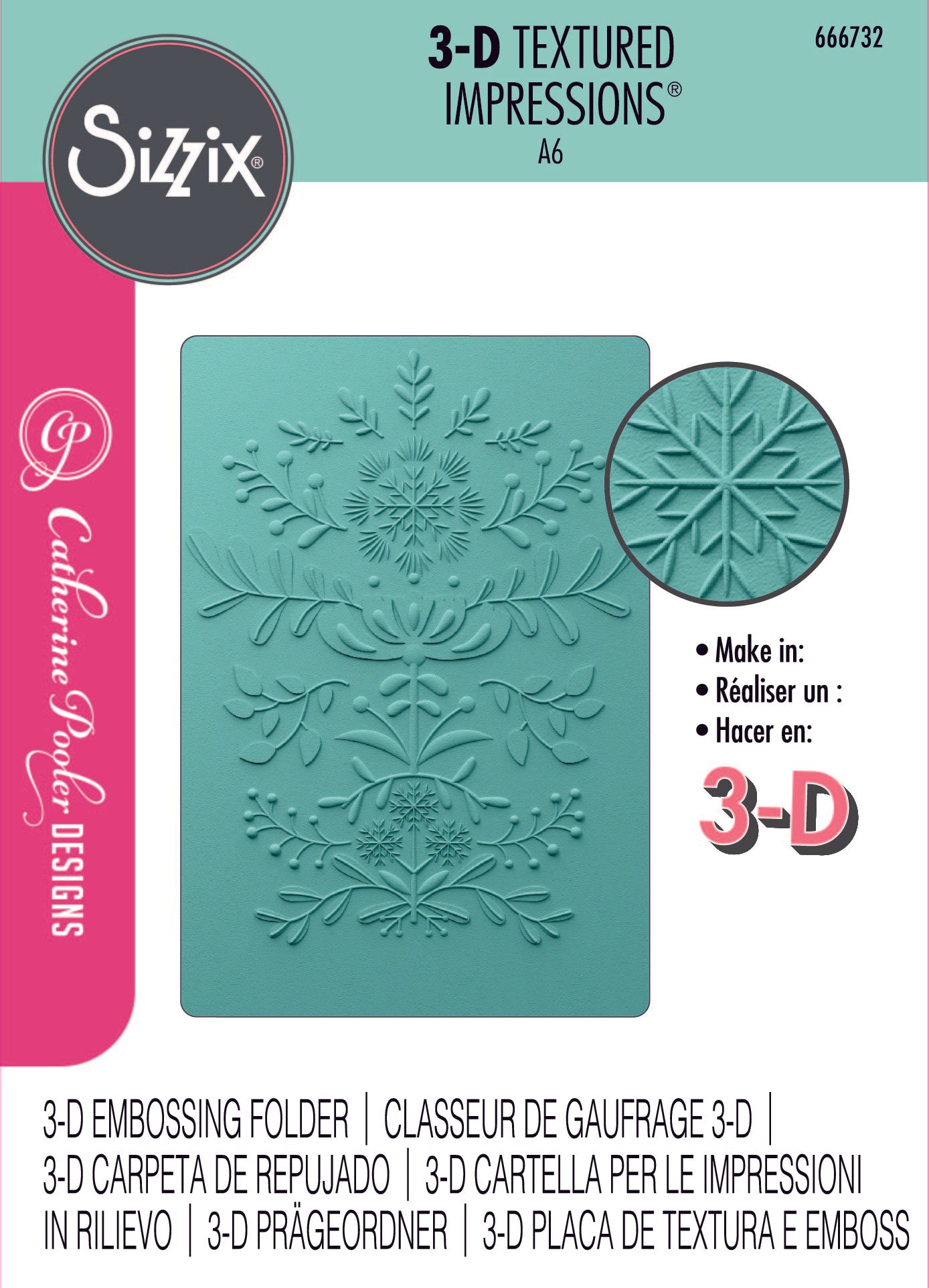 Yuletide 3-D Textured Impressions Embossing Folder by Catherine Pooler – Sizzix Supply