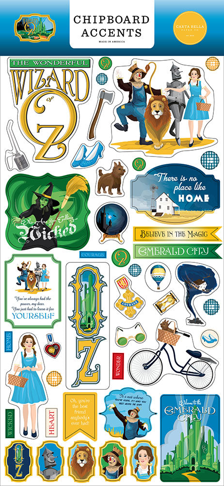 Wizard Of Oz 6″ x 13″ Chipboard Accents – Carta Bella Hot on Sale