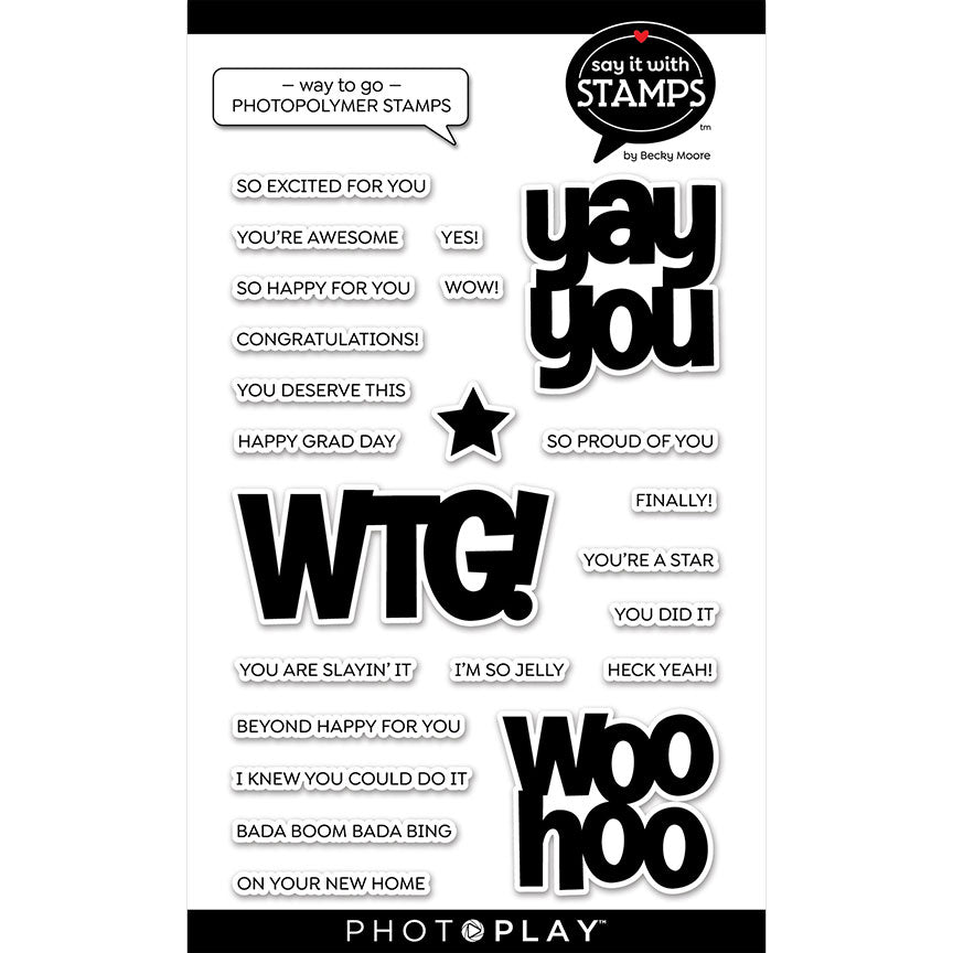 Way To Go photopolymer stamps – Say It With Stamps Collection – PhotoPlay Supply