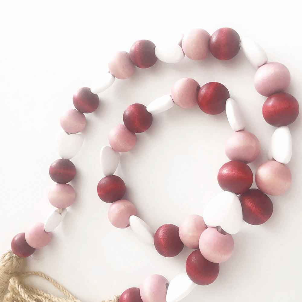 Wood Beads (Red, Pink, White, Hearts) – Foundations Decor Discount