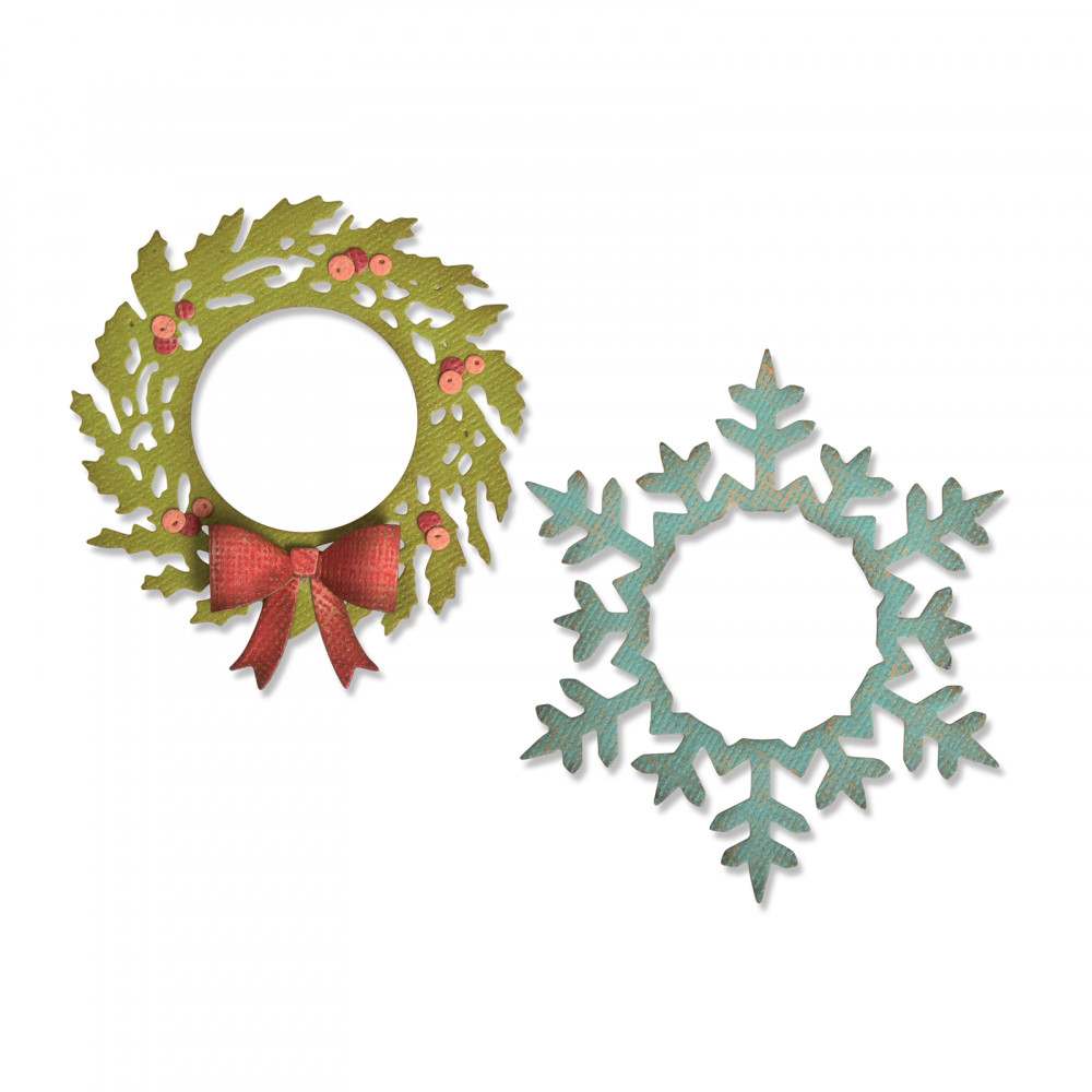 Wreath & Snowflake Thinlits Die Set – Tim Holtz – Sizzix Sale