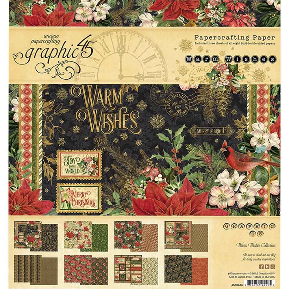 Warm Wishes 8″ x 8″ Pack – Graphic 45 Hot on Sale