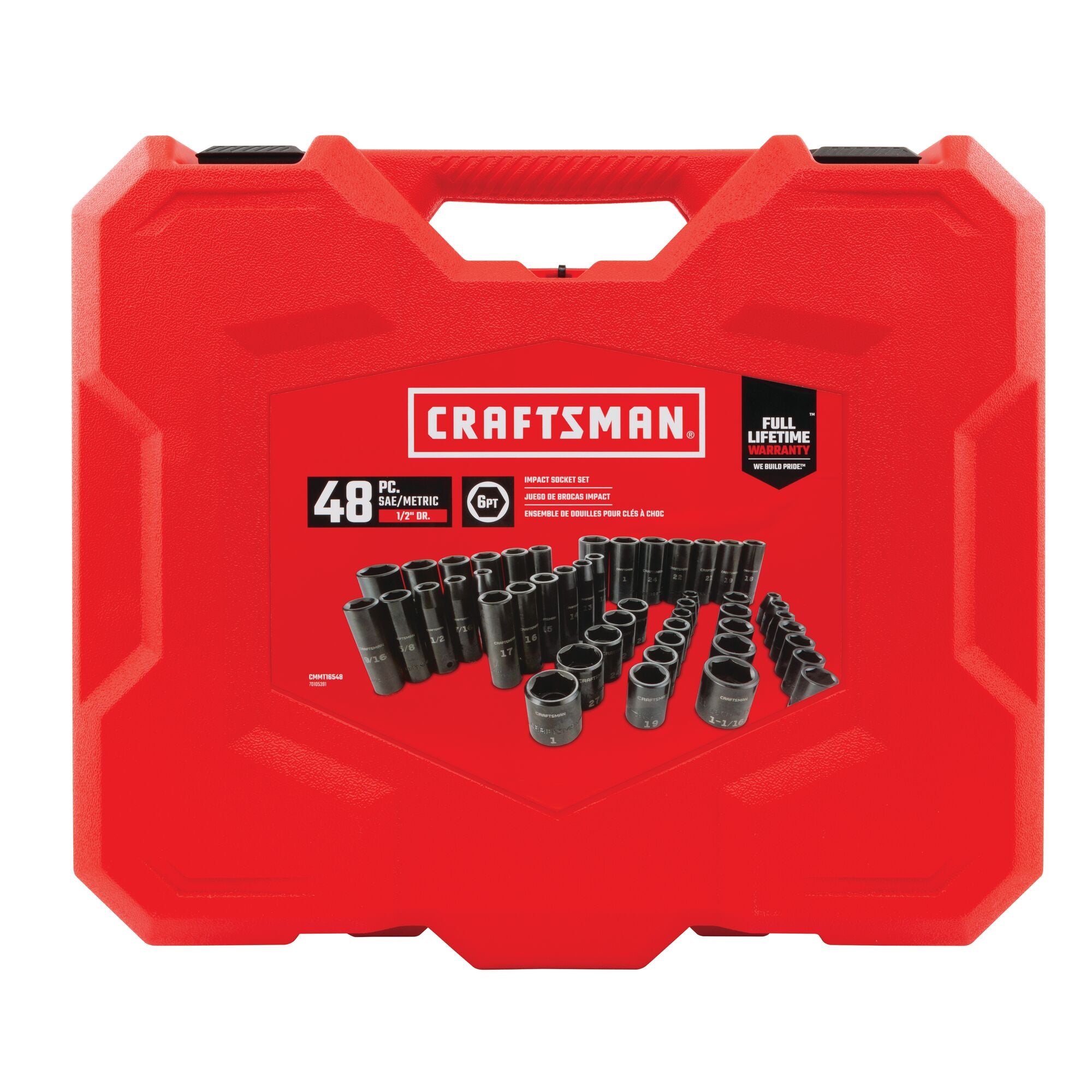 1/2-in SAE/Metric Impact Socket Set (48 pc) Fashion