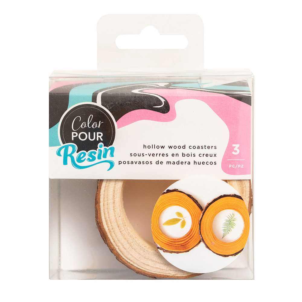 Wood Slice Coasters – Color Pour Resin – American Crafts Supply