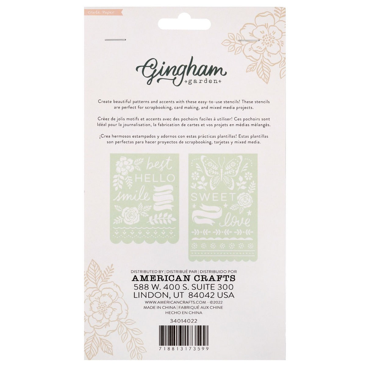 Stencils, 2pc – Gingham Garden Collection – Crate Paper Online