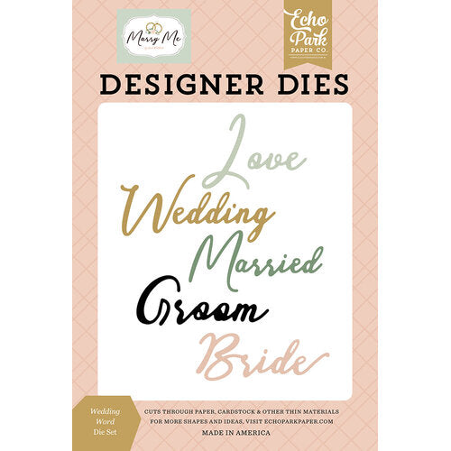 Wedding Word Large Die Set – Marry Me – Echo Park Discount