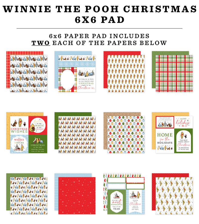 Winnie The Pooh Christmas 6″ x 6″ Paper Pad – Echo Park on Sale