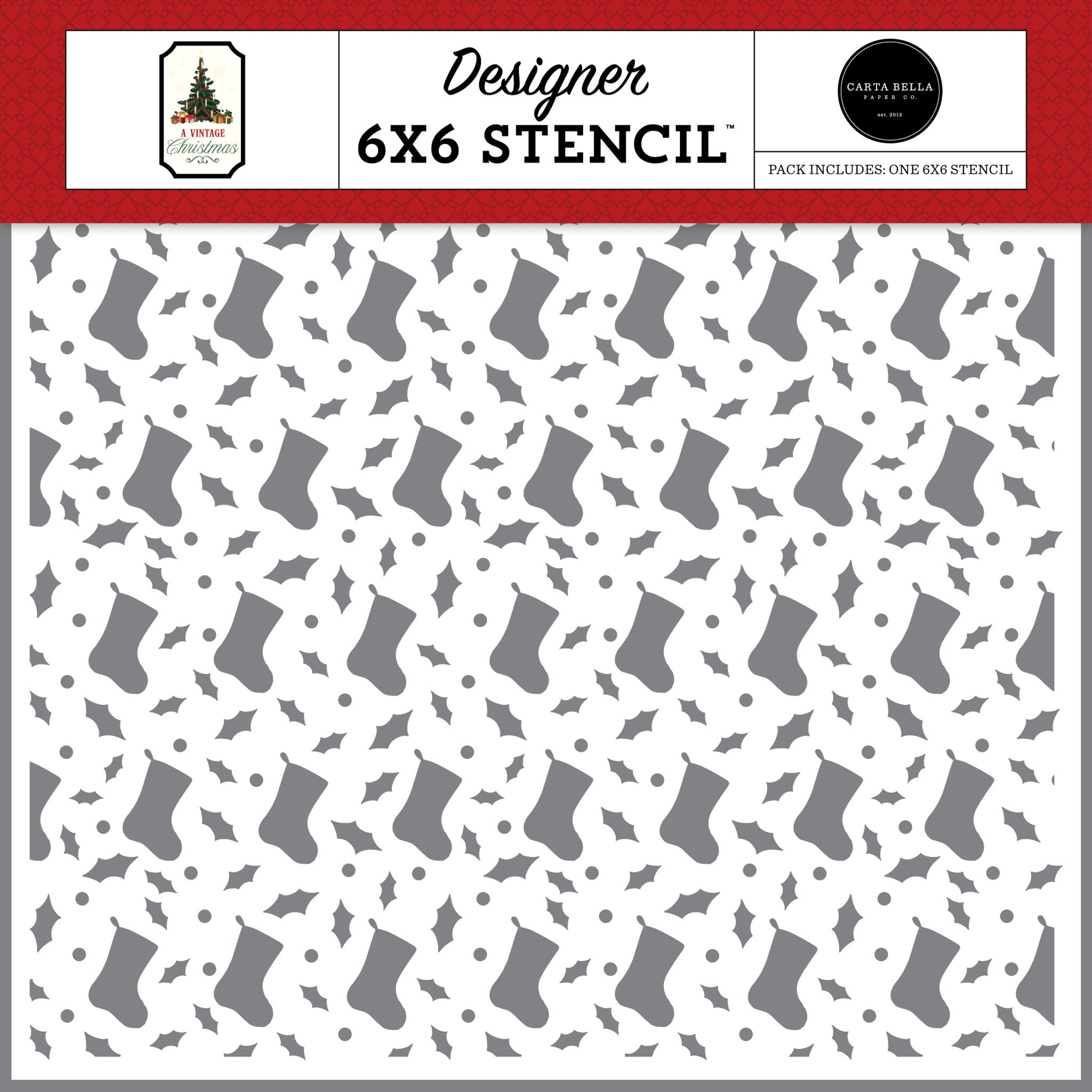 Stockings Were Hung Stencil – A Vintage Christmas – Carta Bella Hot on Sale