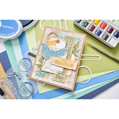 Thankful Sentiments Framelits Dies w/ Clear Stamps – 49 and Market – Sizzix Sale