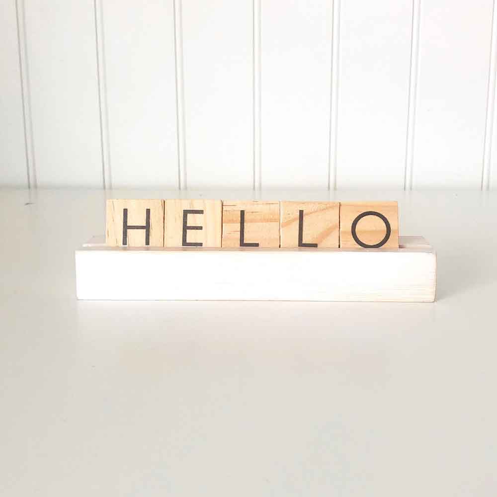 White Scrabble Tile Holders – Tabletop Decor – Foundations Decor Sale
