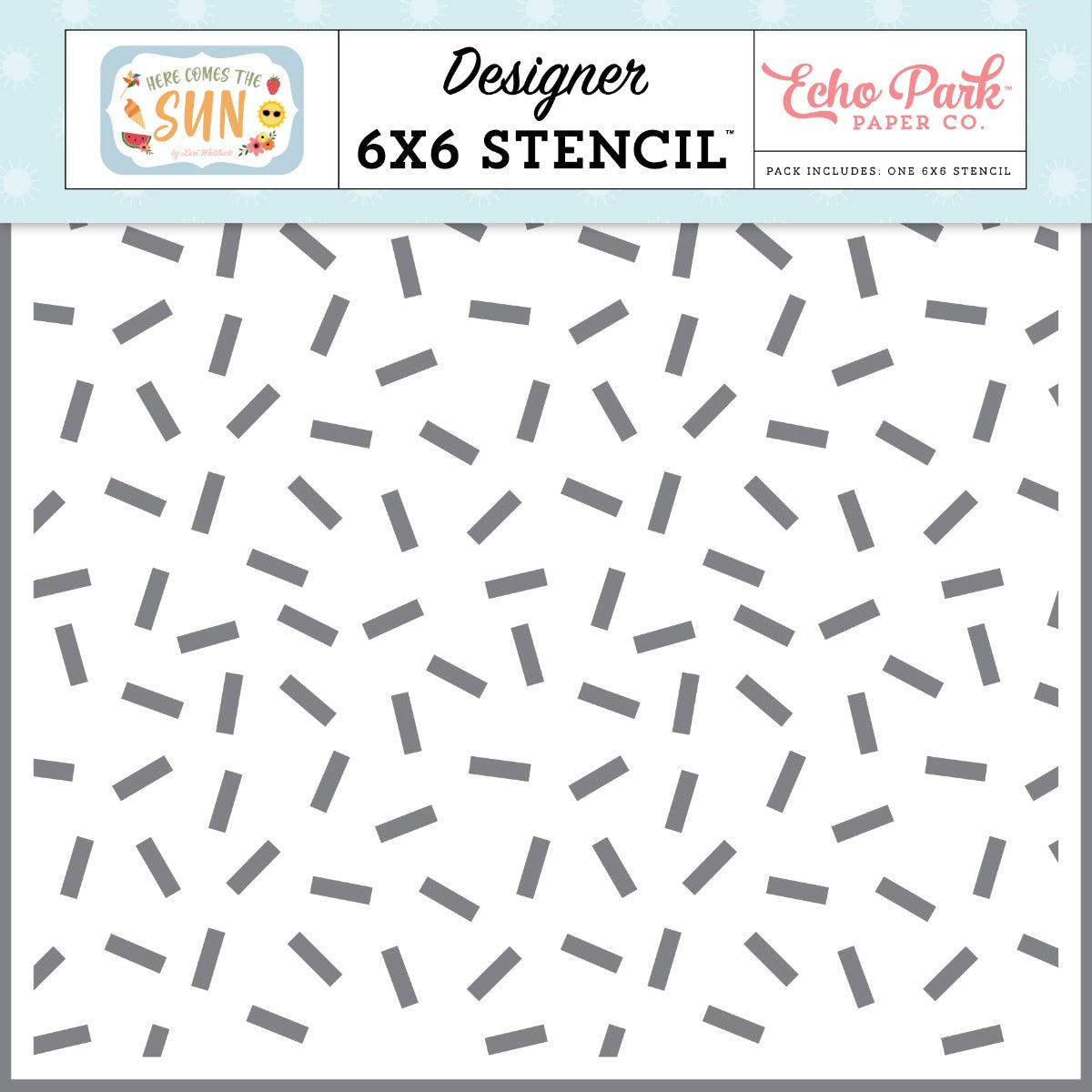 Summer Treat Sprinkles Stencil – Lori Whitlock – Here Comes the Sun – Echo Park Fashion