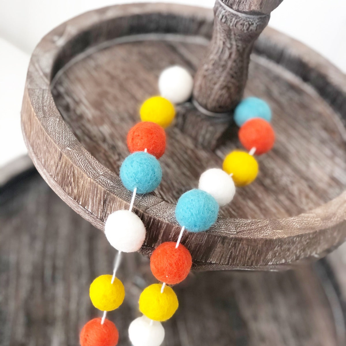 Summer Felt Balls Garland – Tiered Tray Decor – Foundations Decor Hot on Sale
