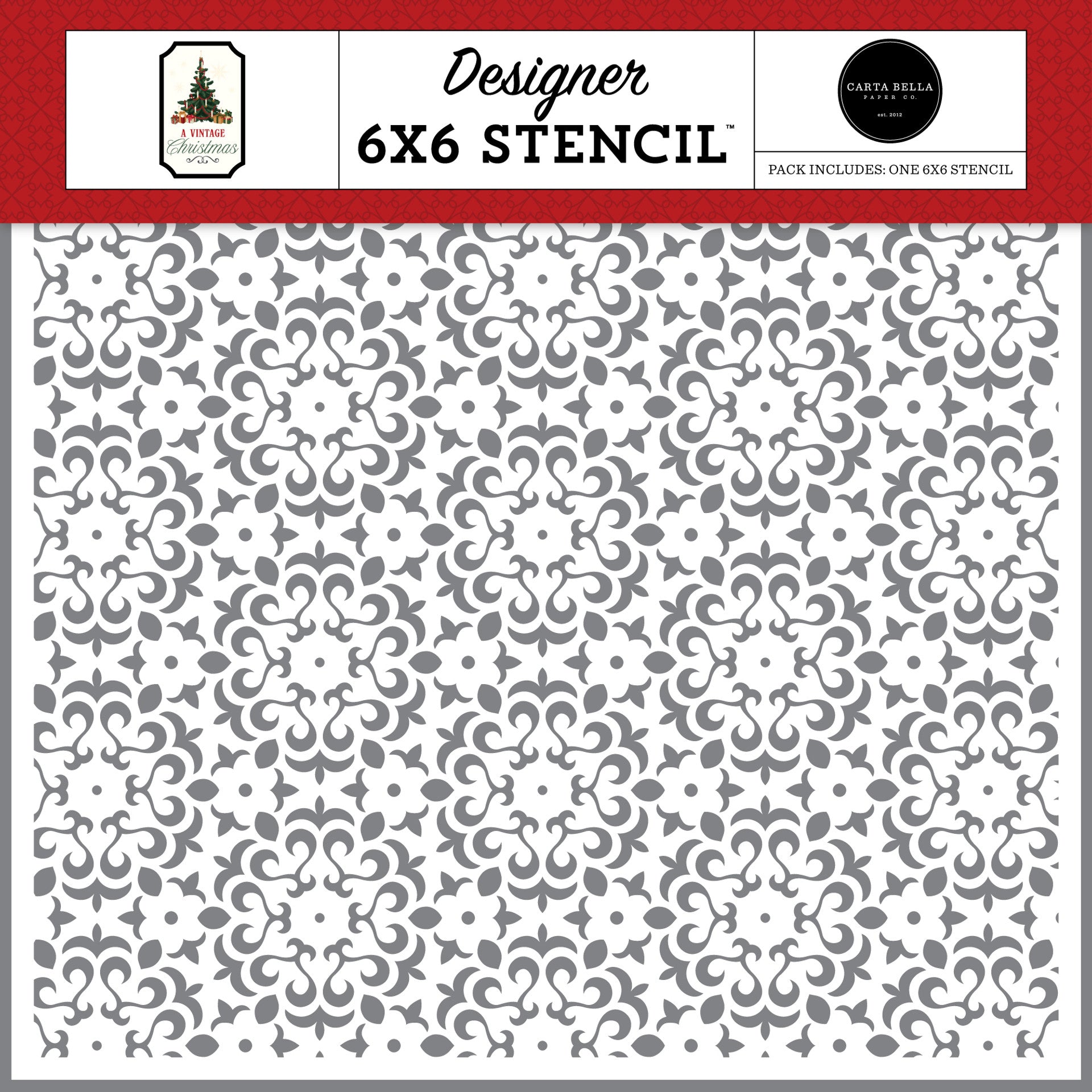 Vintage Damask Stencil – A Vintage Christmas – Carta Bella Supply