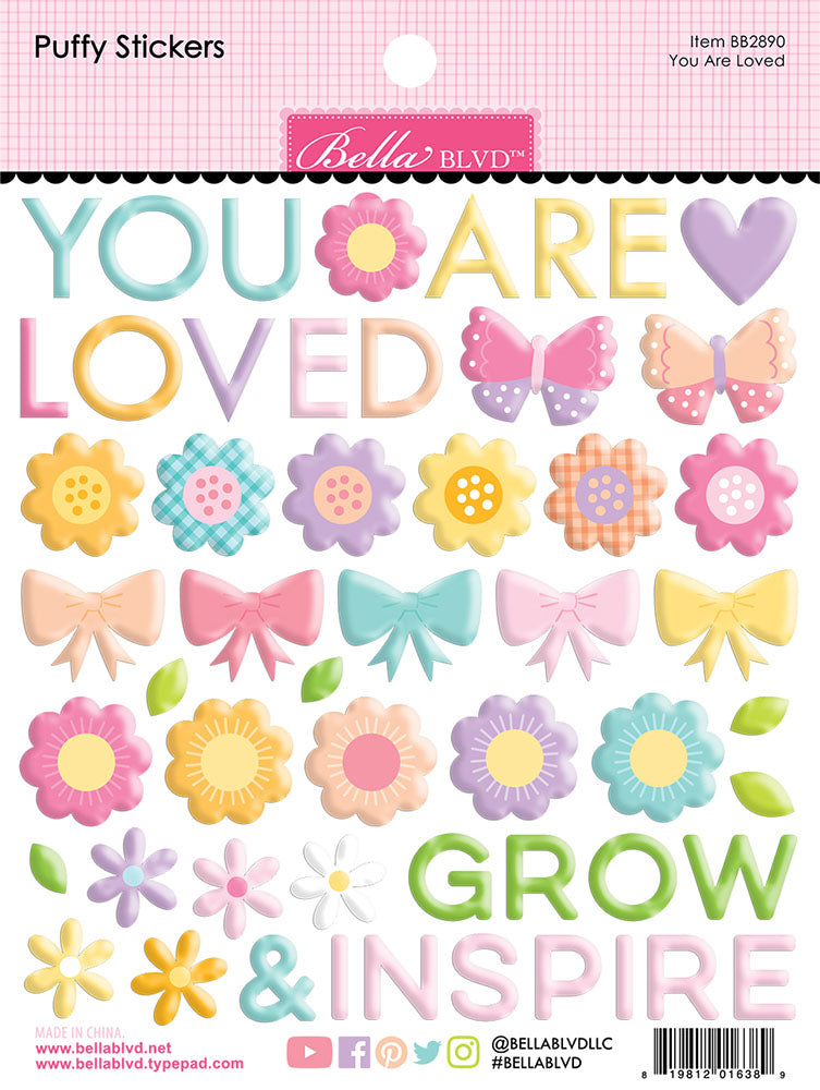 You Are Loved Puffy Stickers – Just Because – Bella Blvd Fashion