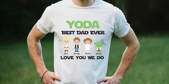 Yoda Best Dad Ever #2 Star Wars T-Shirt SVG Image File Download for Father’s Day Hot on Sale