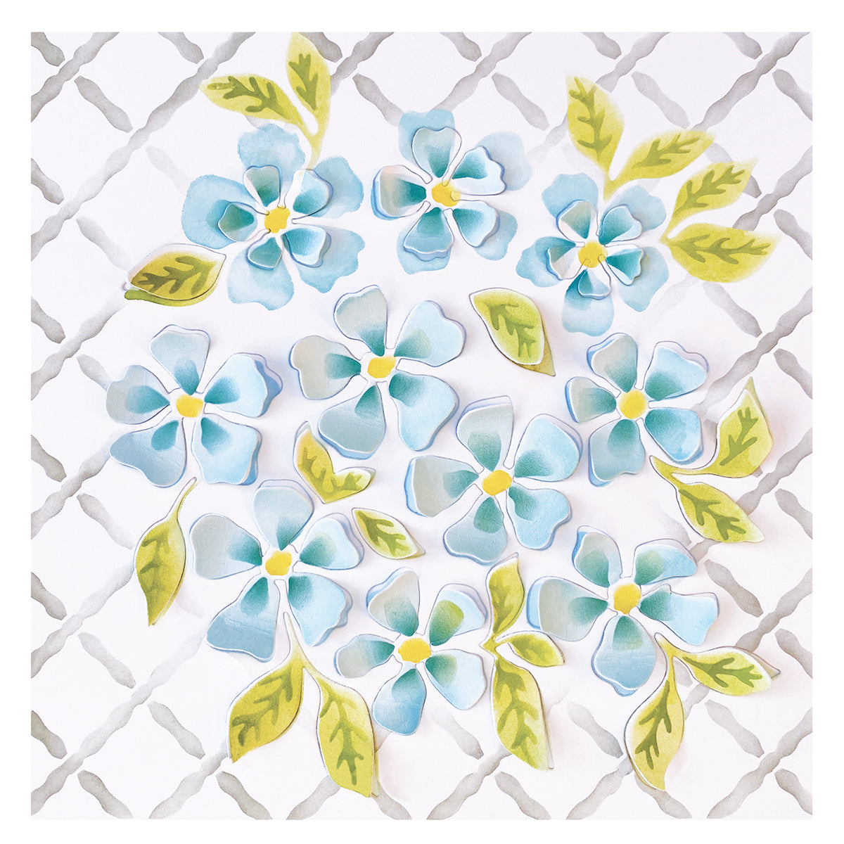 Watercolour Flowers & Lattice Layered Stencil by Eileen Hull – Sizzix Discount