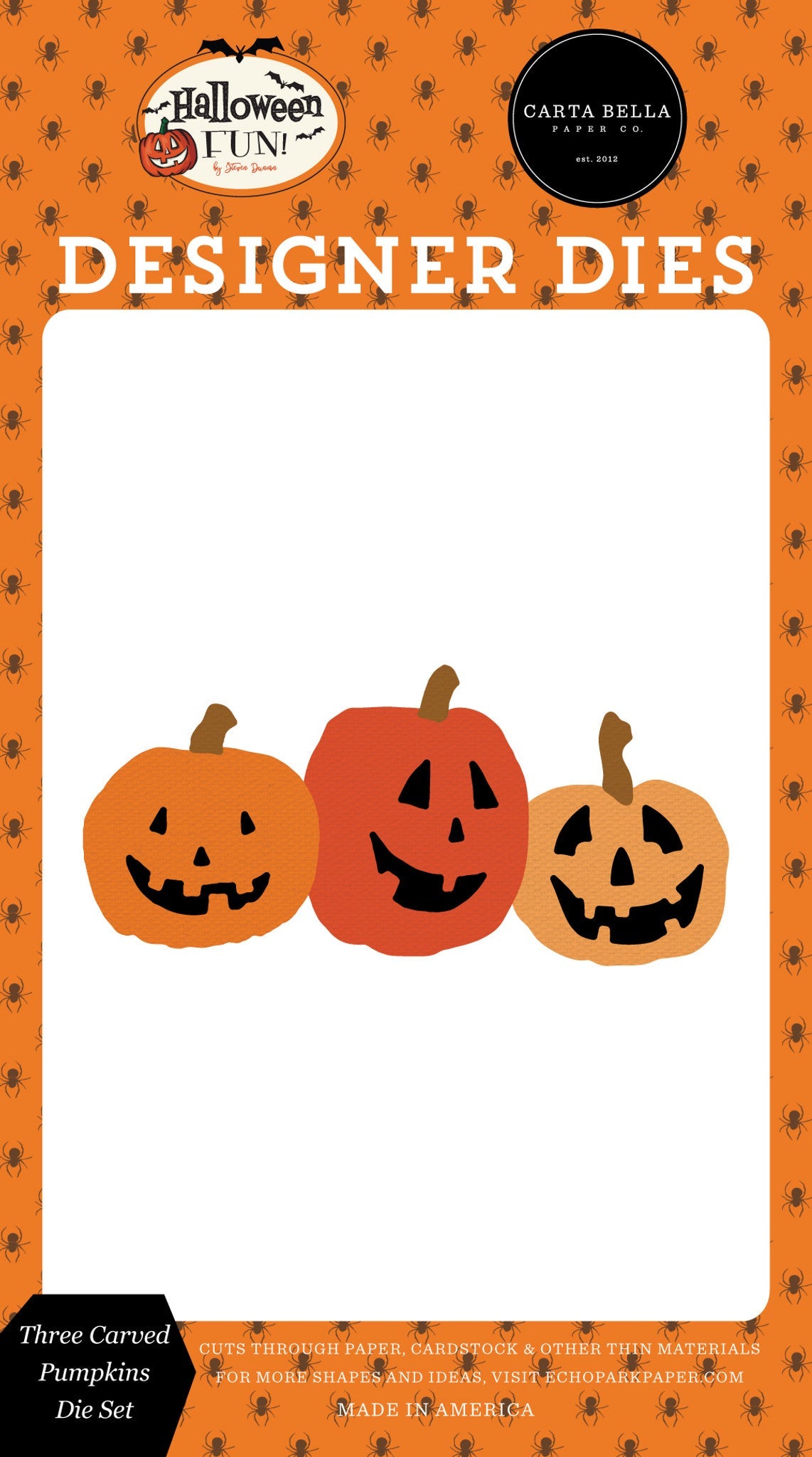 Three Carved Pumpkins Die Set – Halloween Fun – Carta Bella Fashion