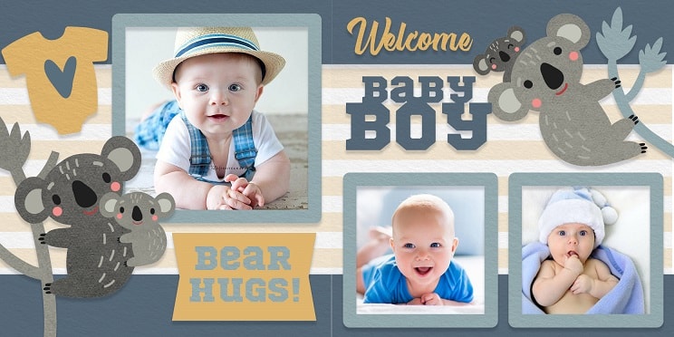 Welcome Baby Scrapbook SVG Image File Download for Baby Projects Online now