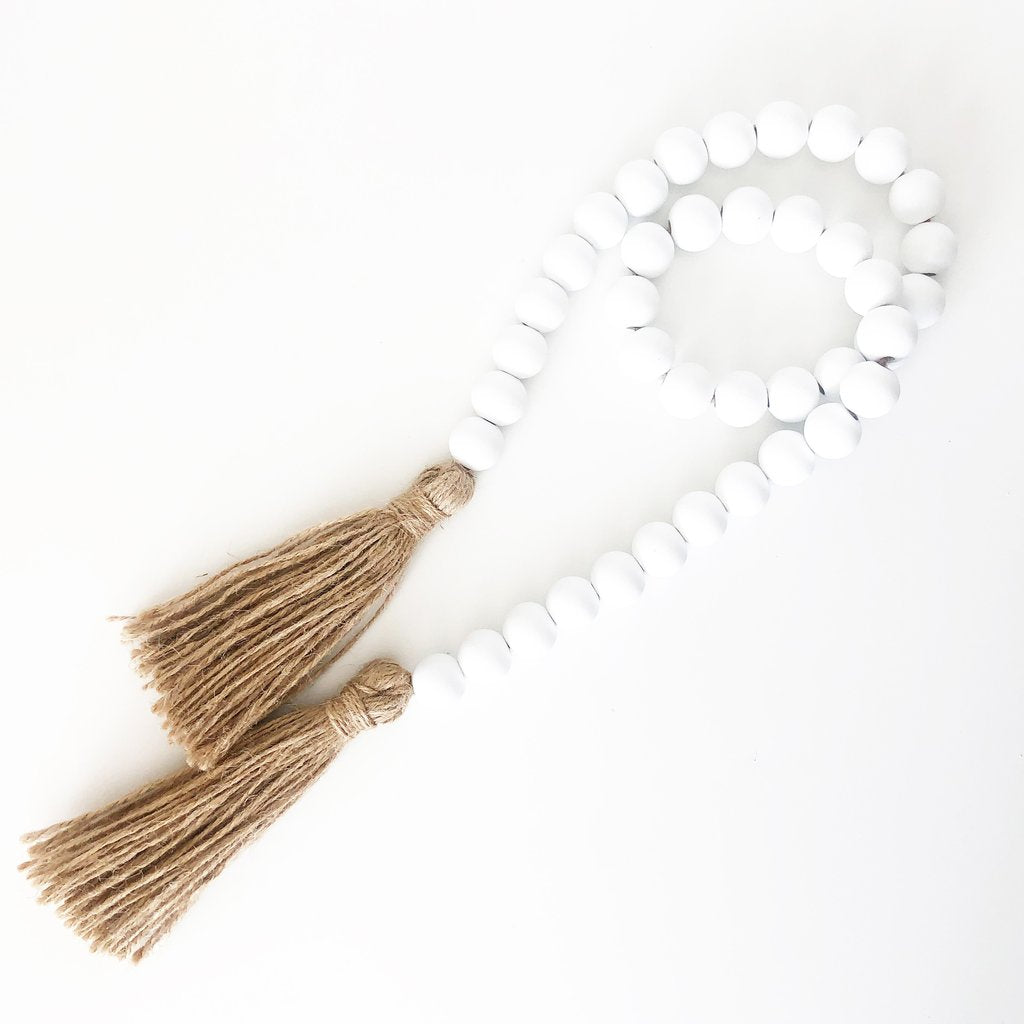Wood Beads (Bright White) – Tray Decor – Foundations Decor Online now