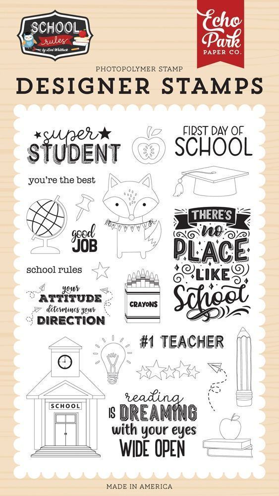 Super Student Stamp Set – School Rules – Echo Park Online Hot Sale