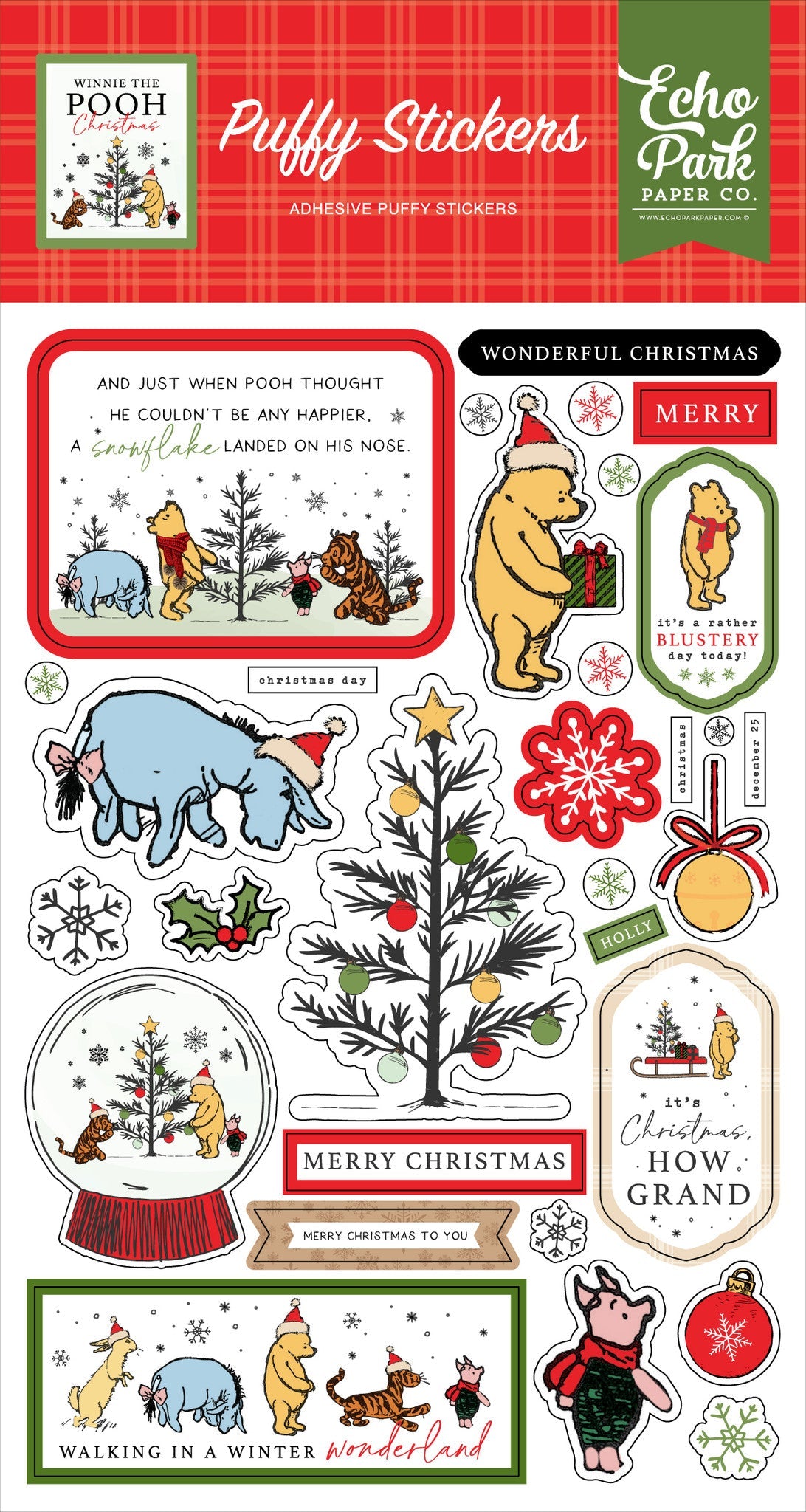 Winnie The Pooh Christmas Puffy Stickers – Echo Park on Sale