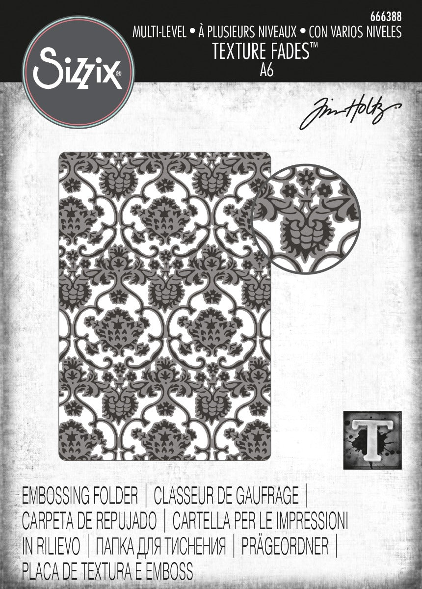 Tapestry Multi-Level Texture Fades Emboss Folder -Tim Holtz- Sizzix Sale