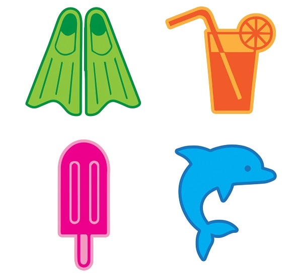 Summer Beach Icons SVG Image File Download for Craft Projects Online