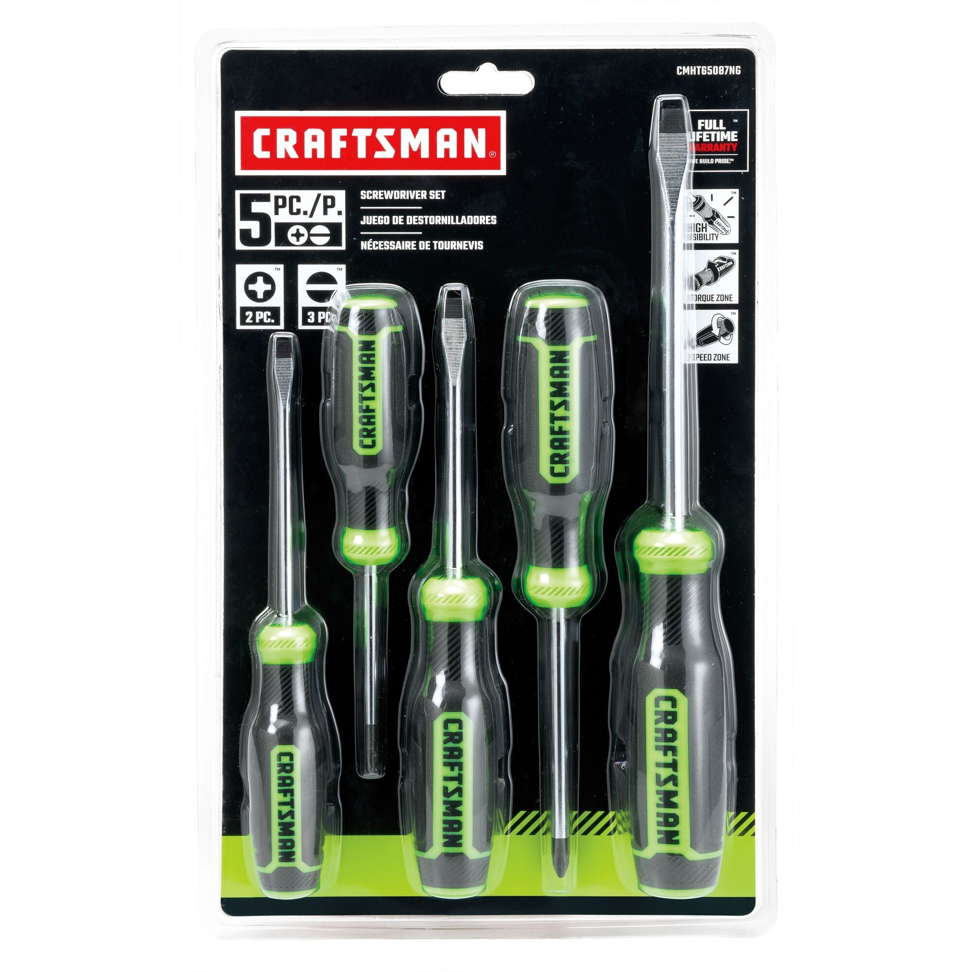 5 Piece High-Visibility Bi-Material Screwdriver Set Sale