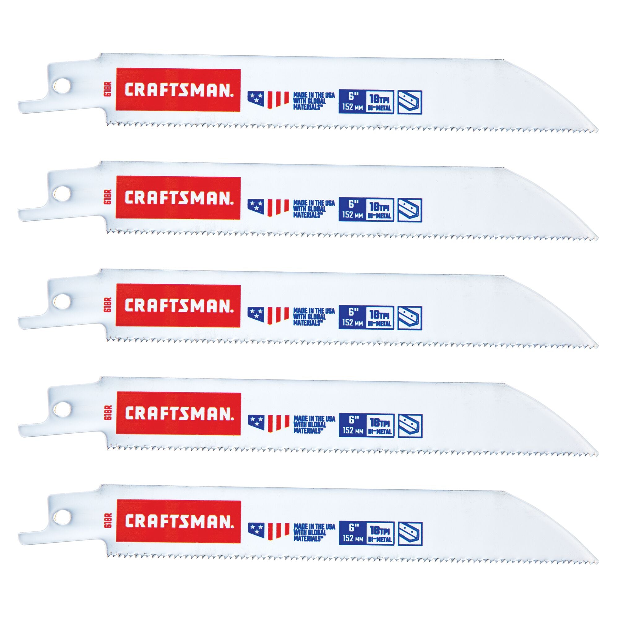 6-In. 18 Tpi Reciprocating Saw Blades (5 Pk.) Supply