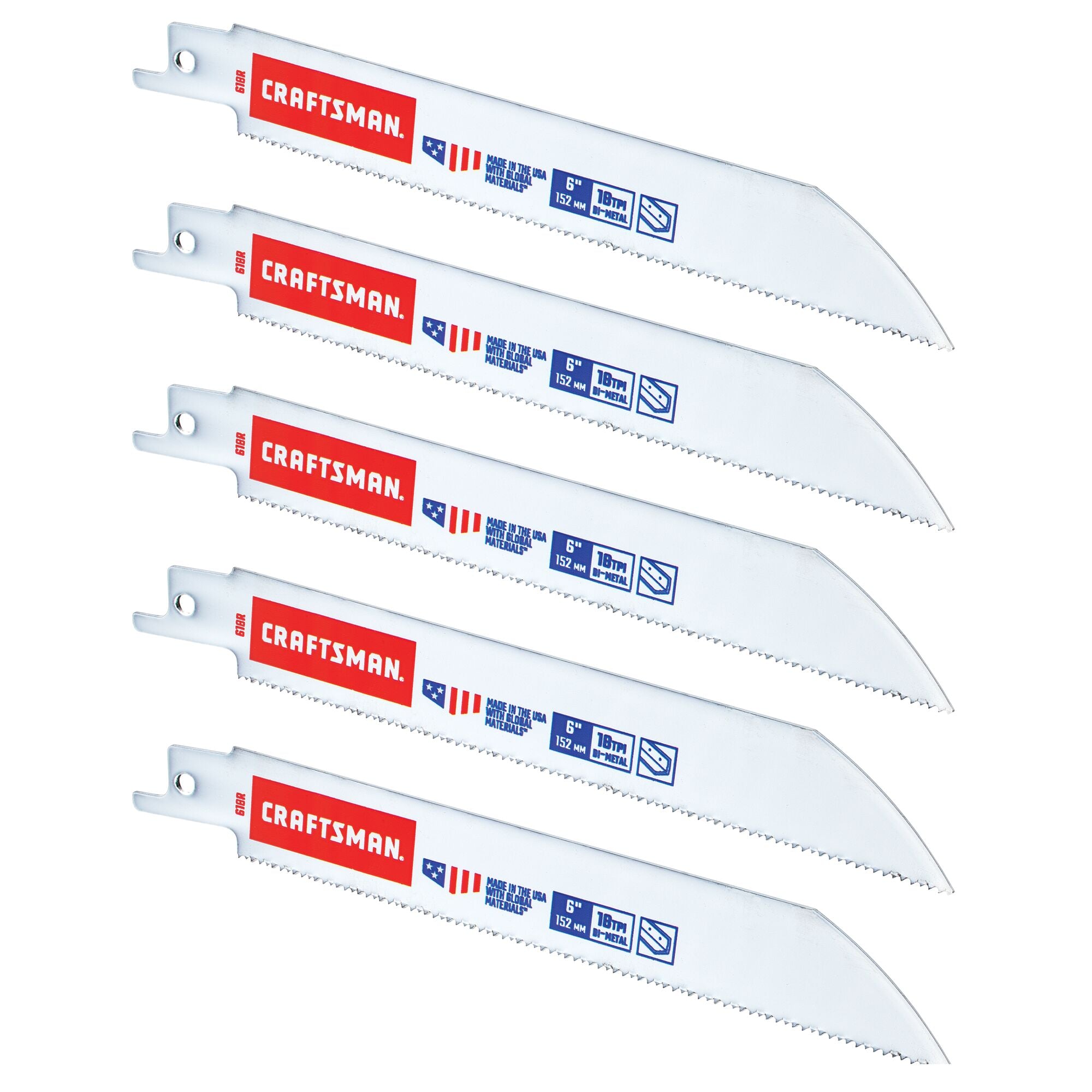 6-In. 18 Tpi Reciprocating Saw Blades (5 Pk.) Supply
