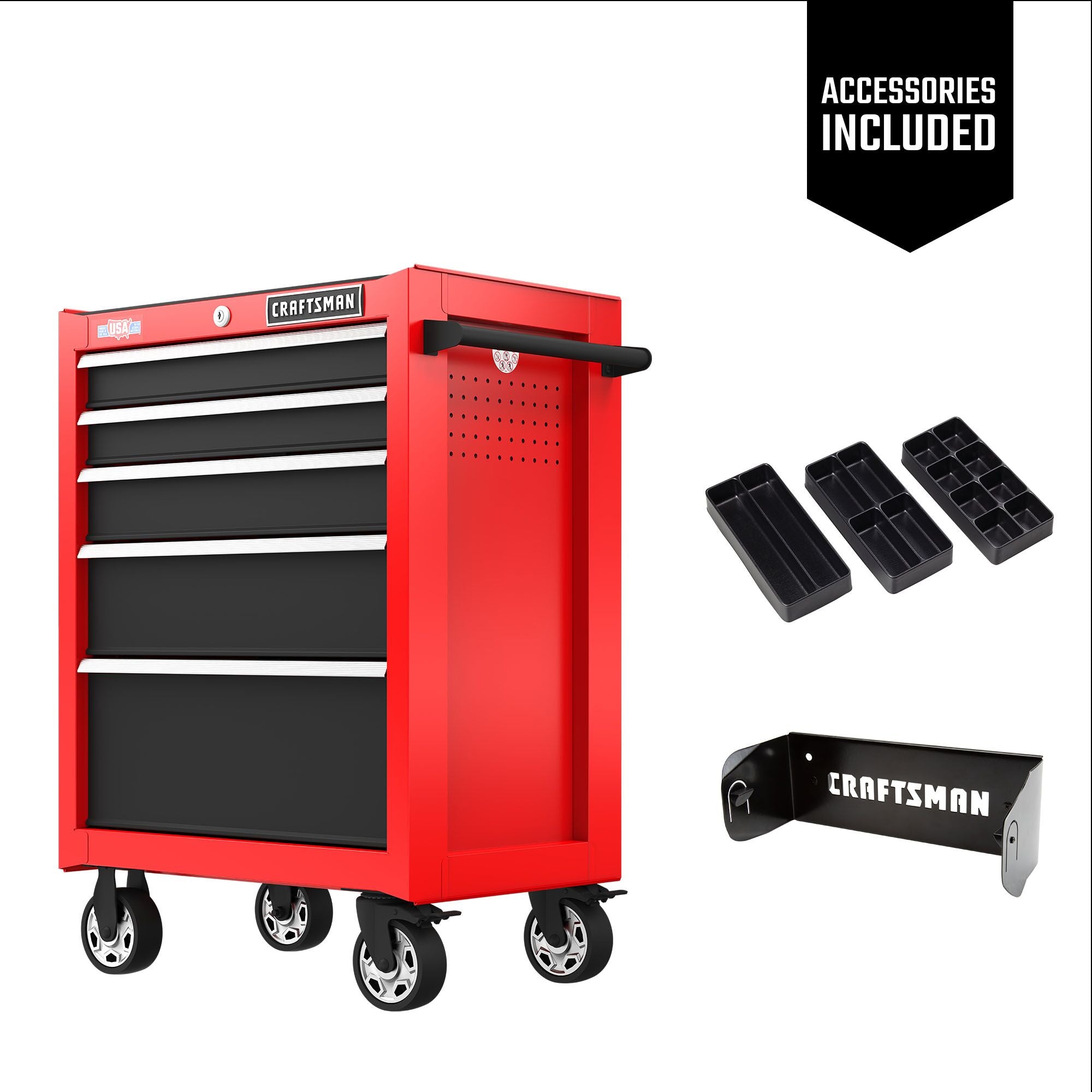 26.5 Inch Wide Tool Storage Cabinet With Towel Holder & Organizer – Red Hot on Sale