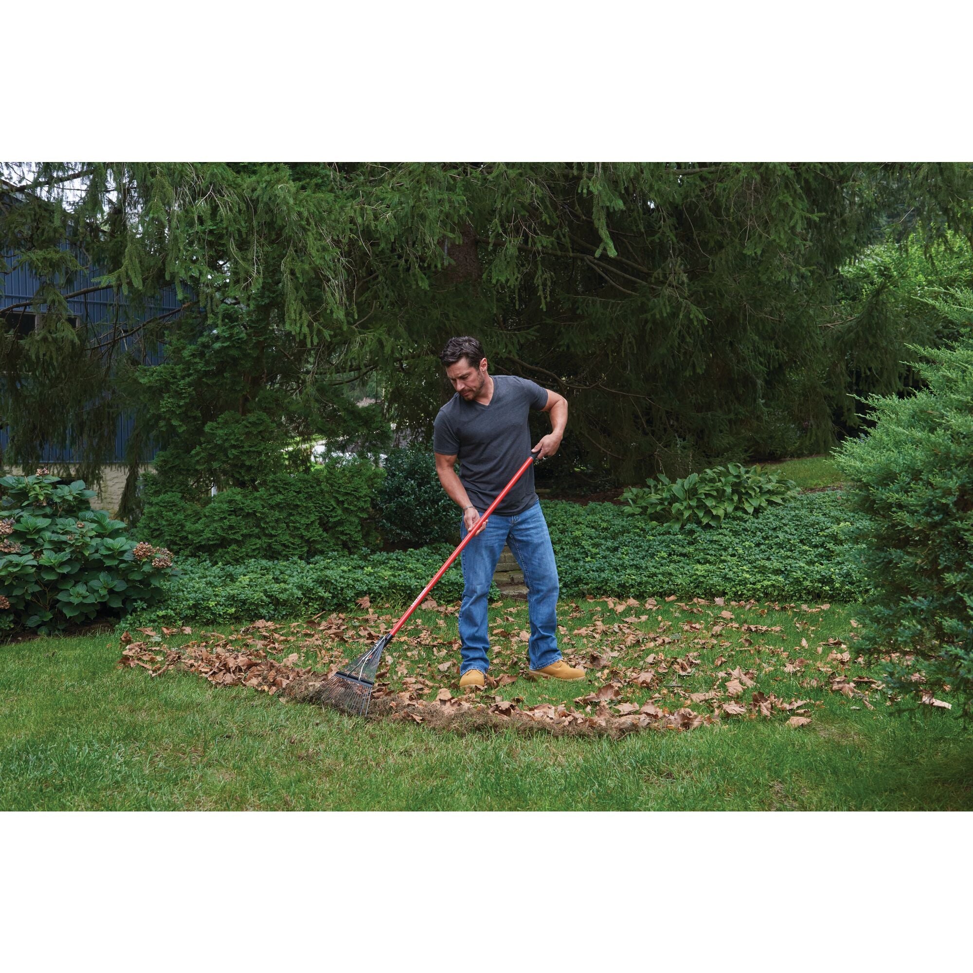 24-Tine Fiberglass Handle Lawn Rake Supply